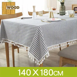 【品樂．Wood】簡約北歐風卷邊灰白條紋防水桌布(135*180) 歷史價格詳細信息