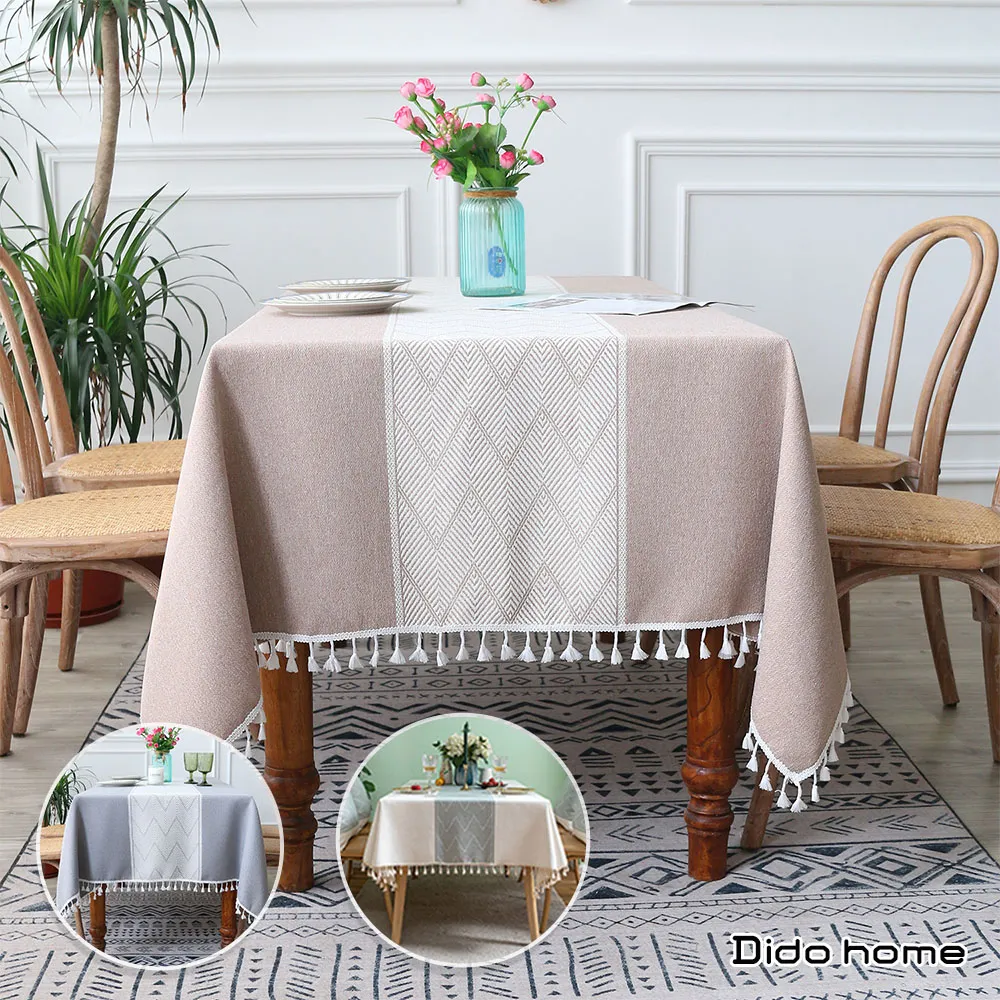 【Dido home】現代簡約棉麻長桌巾桌旗 裝飾桌布-格紋(HM131) 歷史價格詳細信息