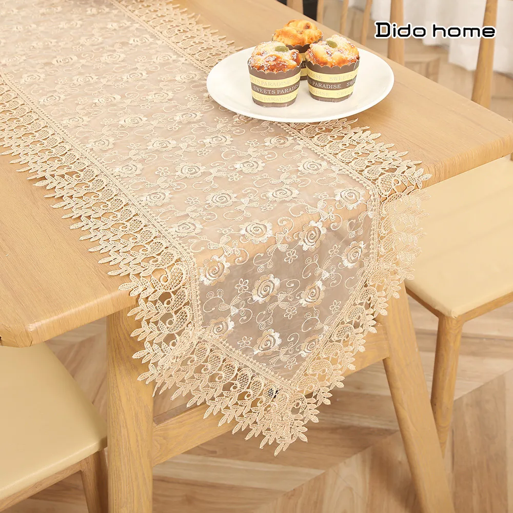 【Dido Home】法式蕾絲網紗刺繡桌巾 桌旗40X180cm(HM299) 價格比較,價格查詢,歷史價格詳細信息