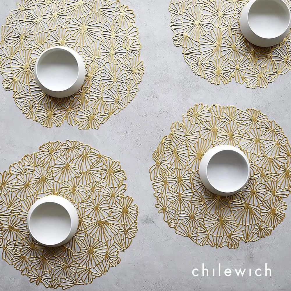 {2人的餐桌}美國chilewich花瓣Petal圓形餐墊38cm-粉白色x2 入組 歷史價格詳細信息