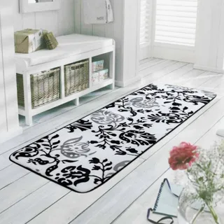 【范登伯格】柔軟壓抗止滑走道墊 床邊毯-藍色鐵藝(40x120cm) 歷史價格詳細信息