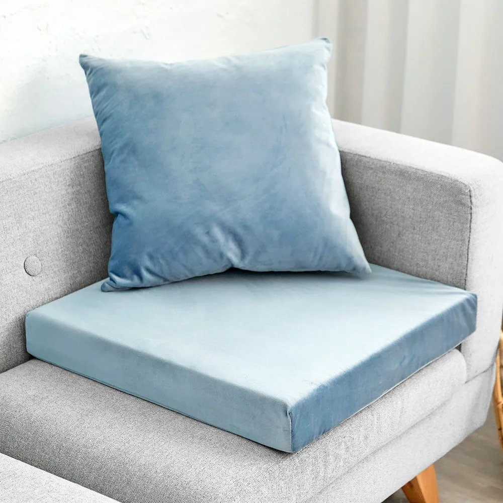 【凱蕾絲帝】台灣製造-高支撐記憶聚合加厚絨布坐墊/沙發墊/實木椅墊55x55cm-咖啡(二入) 歷史價格詳細信息