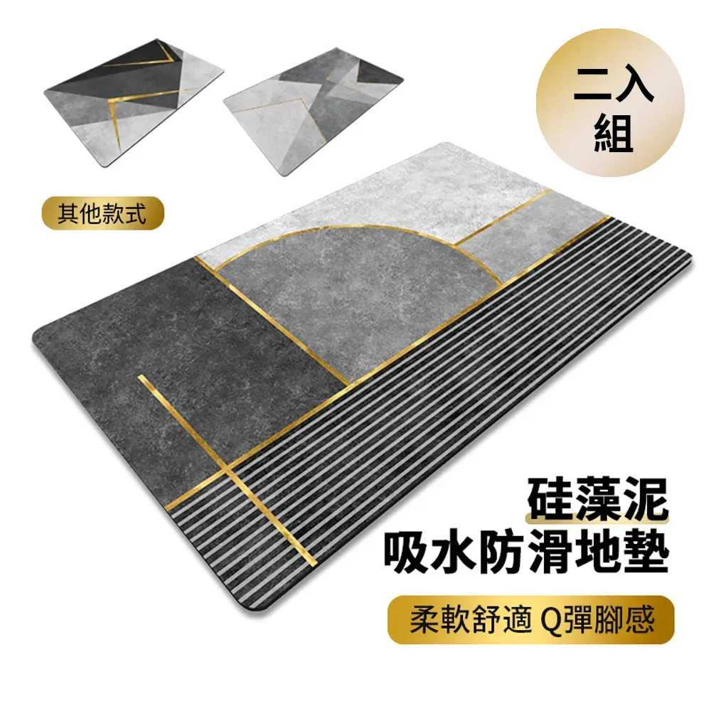 【ANTIAN 2入組】雪尼爾加厚防滑吸水地墊 浴室衛生間門口地墊 高密度絨毛寵物睡毯 50*80cm 歷史價格詳細信息