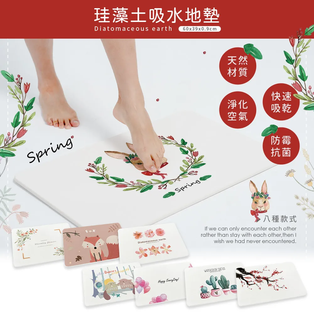設計彩繪款 珪藻土吸水地墊55X40CM【收納王妃】 歷史價格詳細信息