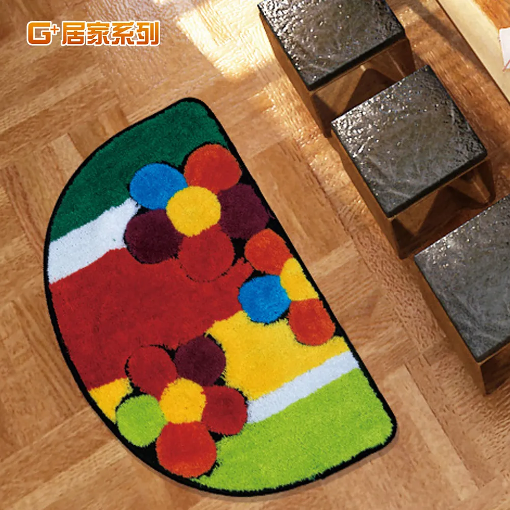 Ｇ+居家 超值3組 繽紛花朵超細纖維止滑墊40*60cm 半圓形 歷史價格詳細信息