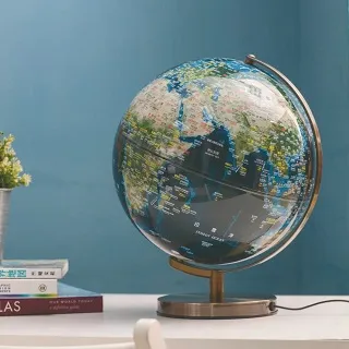 【SkyGlobe 】12吋古典仿古木質地球儀(中英文對照)(附燈) 歷史價格詳細信息