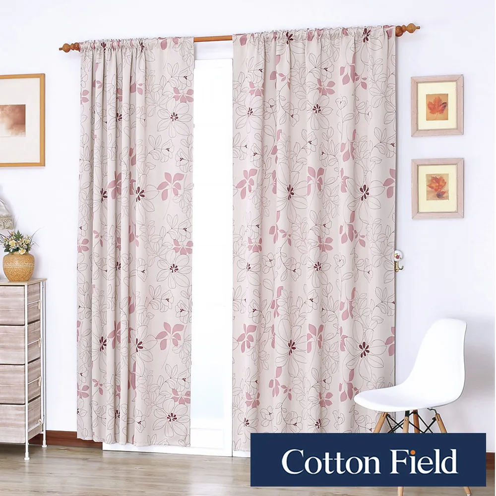 棉花田【花漾】印花穿掛兩用遮光窗簾-粉橘色(270x210cm) 歷史價格詳細信息