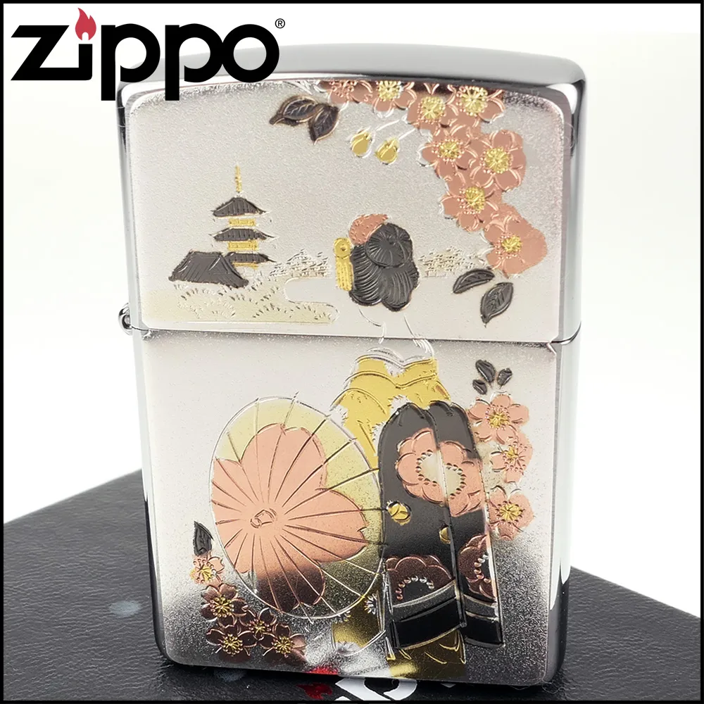 【ZIPPO】日系~傳統藝術-武士刀圖案電鑄板貼片加工打火機 歷史價格詳細信息