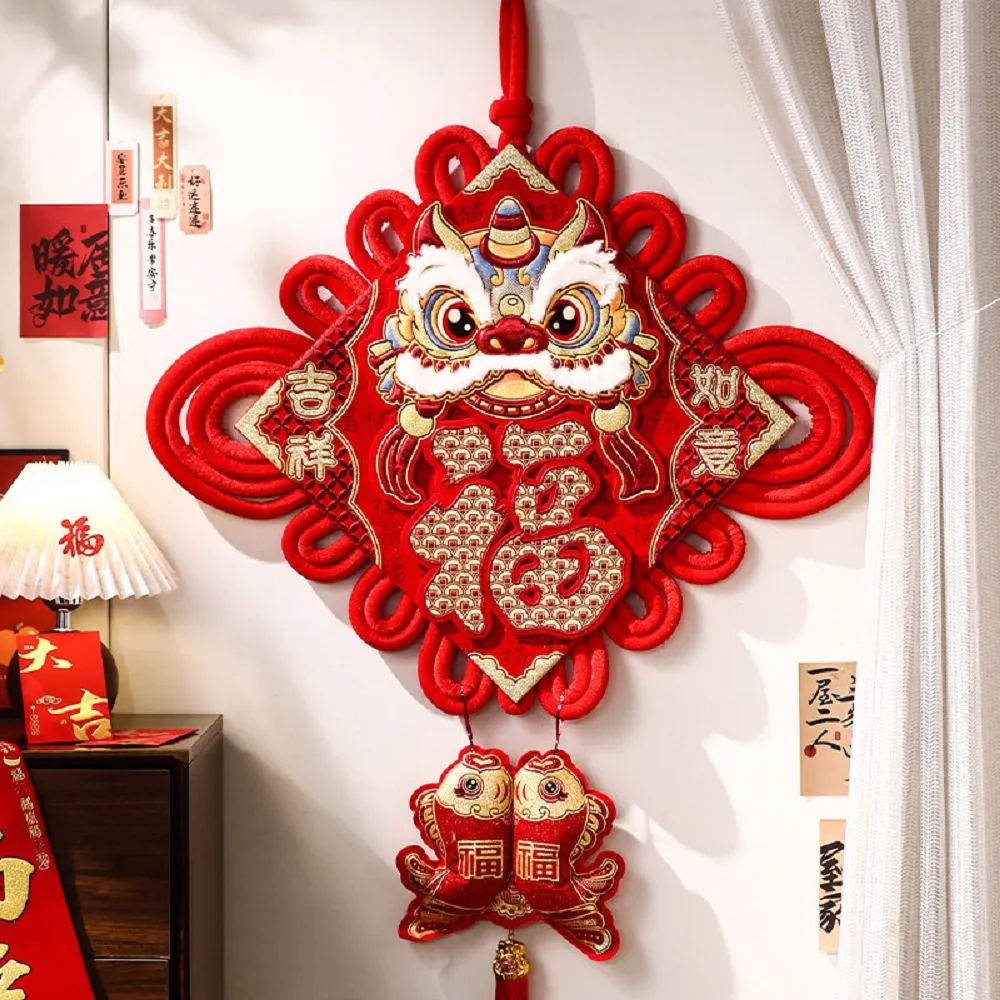 中國結 新年掛件 中國風大號裝飾 超大中國結掛件 客廳大號掛飾 五福臨門 桃木玄關福字壁掛裝飾背景墻 歷史價格詳細信息