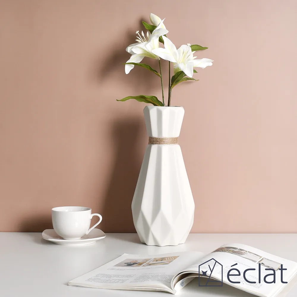 éclat  匠心花藝高雅花紋六角時尚晶透花瓶 玉竹 歷史價格詳細信息