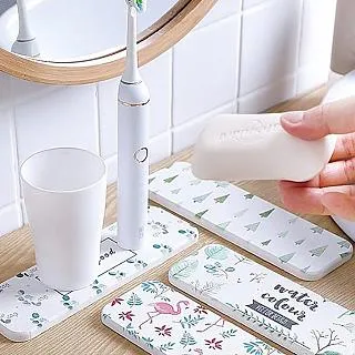 珪藻土洗手台吸水墊 硅藻土洗漱防水墊 矽藻土速乾肥皂墊香皂托 浴室除味除臭防潮吸濕墊 歷史價格詳細信息