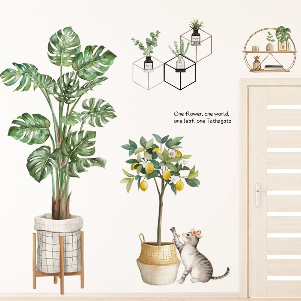 【半島良品】 DIY無痕創意牆貼/壁貼-綠樹小貓 歷史價格詳細信息