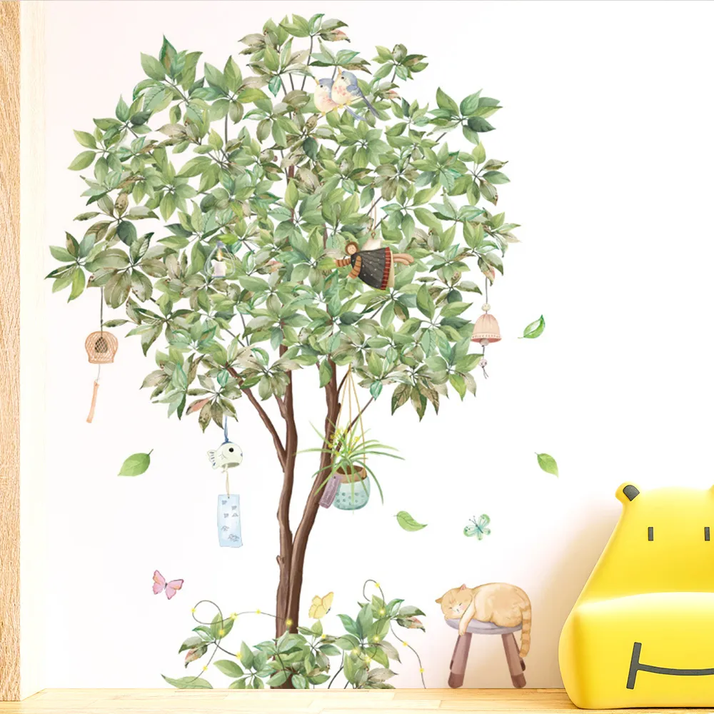 【半島良品】 DIY無痕創意牆貼/壁貼-綠樹小貓 歷史價格詳細信息