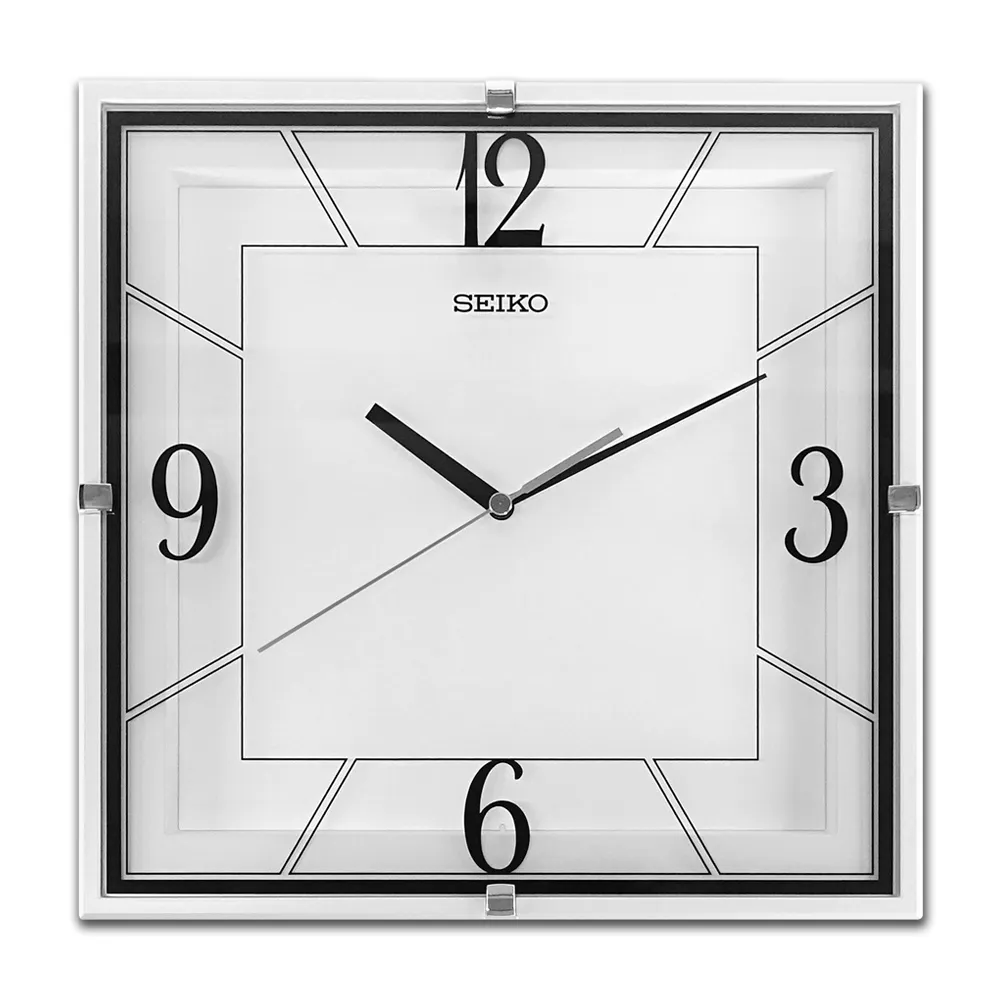 SEIKO 精工 / 方形復古 數字刻度 滑動式秒針 貪睡鬧鈴 燈光 靜音鬧鐘 - 白x紅 ＃QHE195R 歷史價格詳細信息