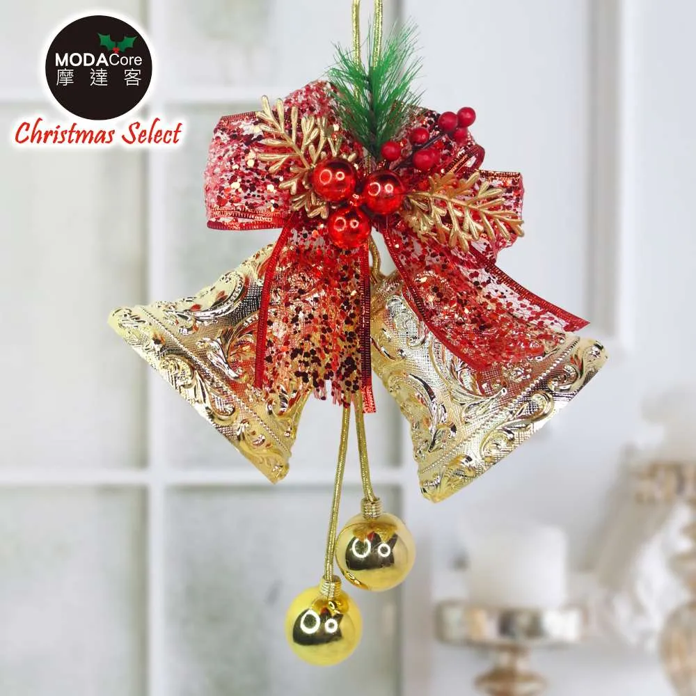 【摩達客】4吋雙花鐘吊飾-紅金色 歷史價格詳細信息