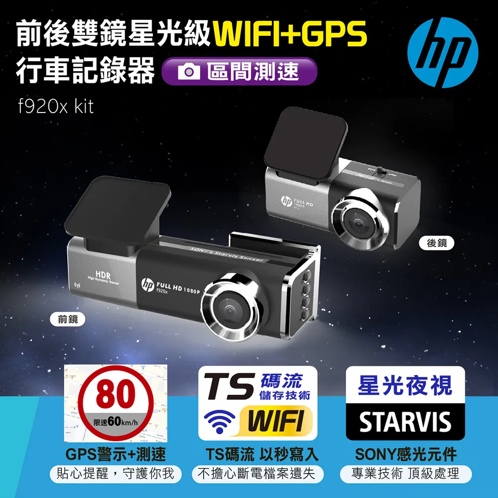 HP 前後雙鏡 HDR GPS測速行車記錄器 f560g kit 歷史價格詳細信息