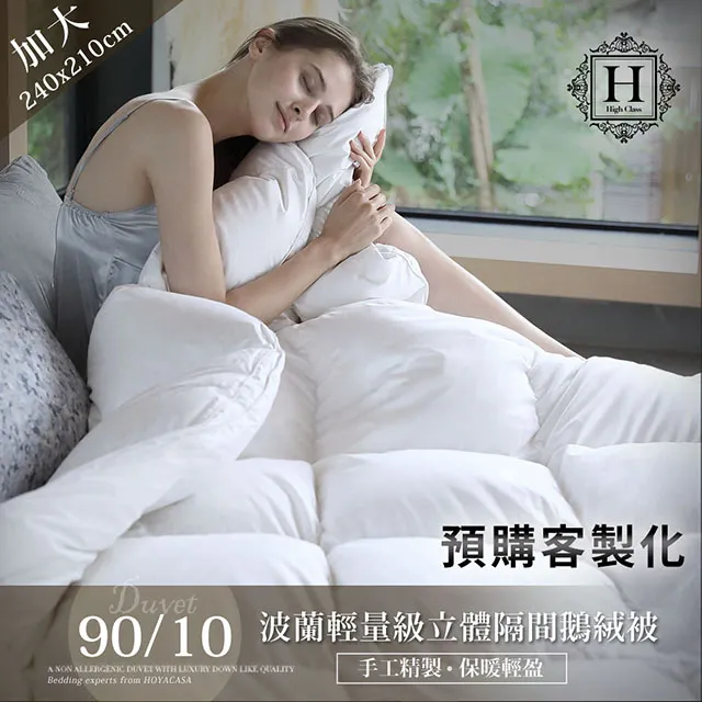 《HOYA H Series暖鄉》 雙人波蘭都會型奢華立體隔間90/10鵝絨被(6x7尺)-預購客製化訂做 歷史價格詳細信息