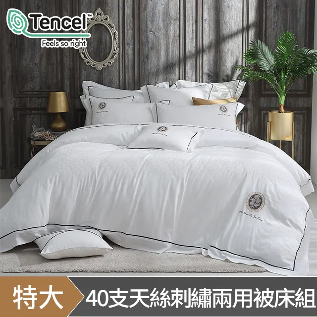 HOYACASA 歐式天絲緹花刺繡兩用被床包組-古典灰(雙人) 歷史價格詳細信息