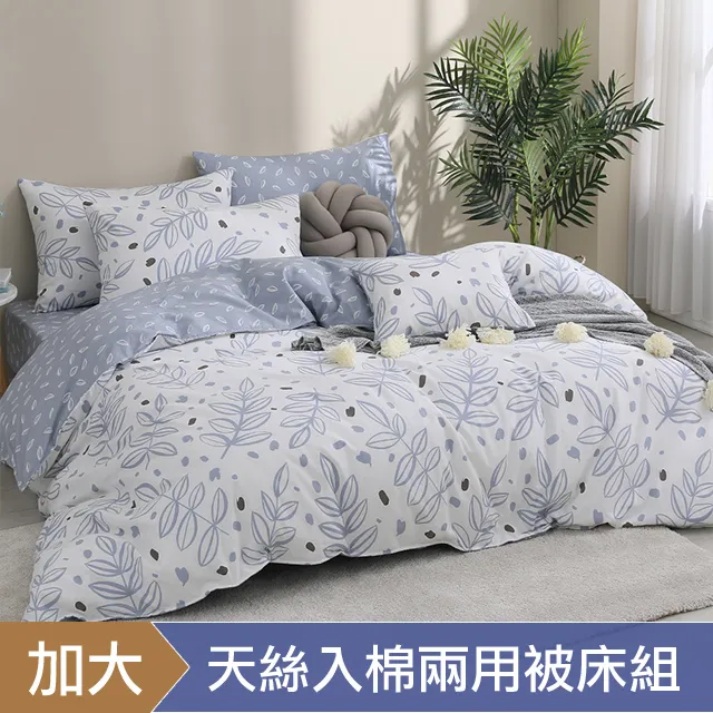 《HOYACASA》晨語香頌-純棉兩用被床包組-天絲入棉30%(雙人/加大) 歷史價格詳細信息