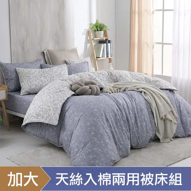《HOYACASA》晨語香頌-純棉兩用被床包組-天絲入棉30%(雙人/加大) 歷史價格詳細信息