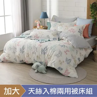 HOYACASA 加大四件式純棉兩用被床包組(天絲入棉30%)-多款任選 歷史價格詳細信息