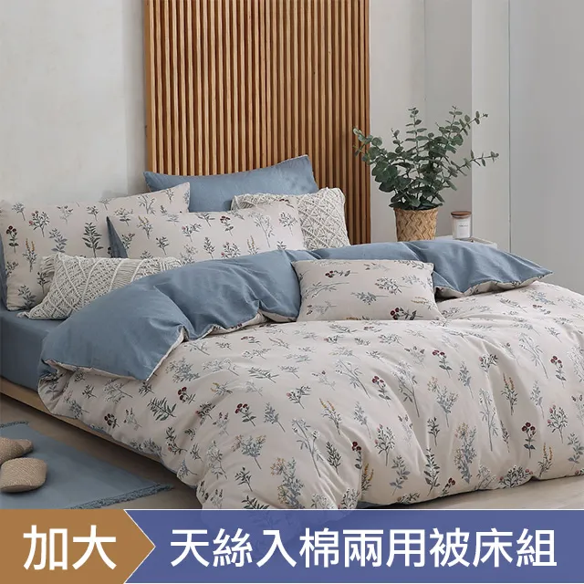 HOYACASA 加大四件式純棉兩用被床包組(天絲入棉30%)-多款任選 歷史價格詳細信息
