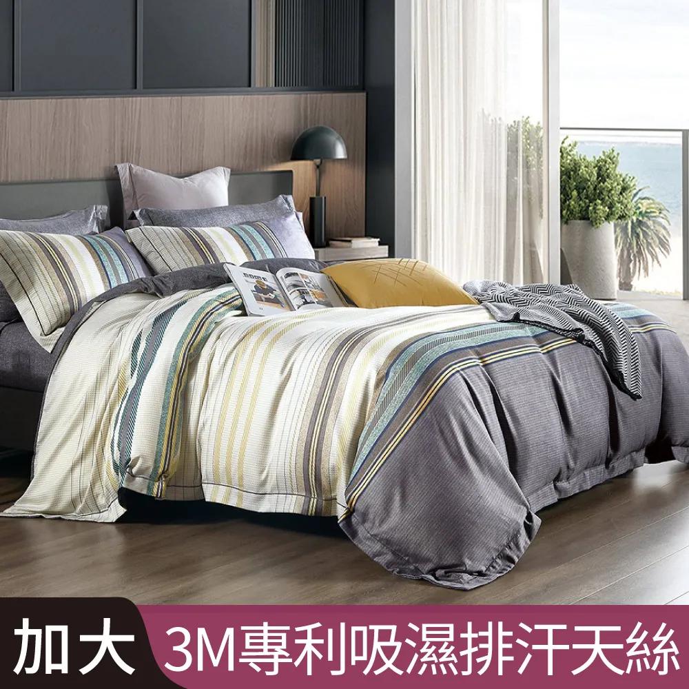 【Betrise墨韻灰】雙人/加大/特大 頂級300織紗100%純天絲五件式薄被套床包組 歷史價格詳細信息