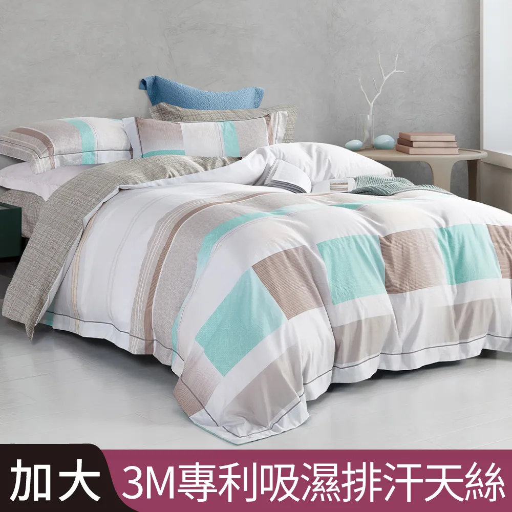 【Betrise井天藍】加大 LOGO系列 300織紗100%純天絲防蹣抗菌四件式兩用被床包組 歷史價格詳細信息