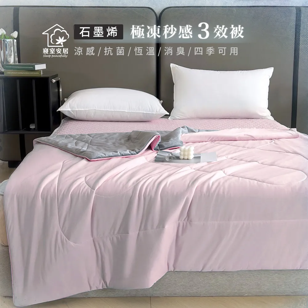 【寢室安居】石墨烯x極凍秒感 冷暖兩用四季被(輕盈粉)120x150CM 歷史價格詳細信息
