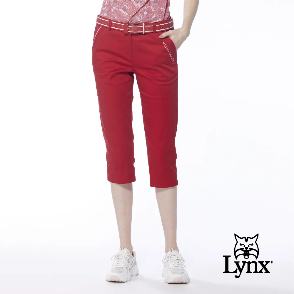 【Lynx Golf】女款彈性舒適造型百搭時尚黑灰條紋小口袋設計九分窄管長褲(三色) 歷史價格詳細信息