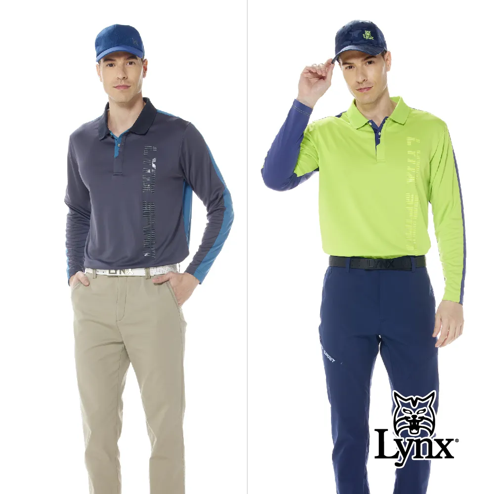【Lynx Golf】男款合身版吸溼排汗抗UV內刷毛保暖舒適線條Lynxy字體剪裁設計長袖POLO衫(三色) 歷史價格詳細信息