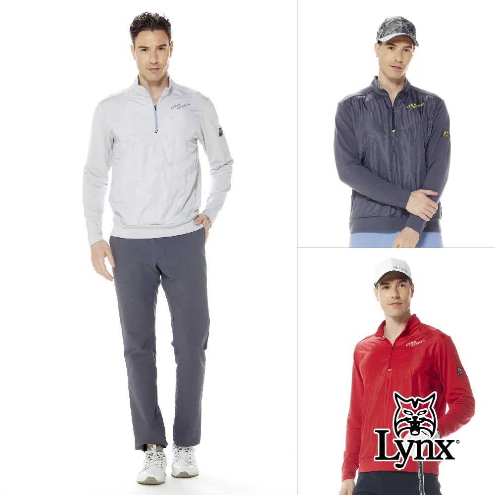 【Lynx Golf】男款保暖舒適雙面立體組織材質配布剪裁設計胸袋款長袖POLO衫(三色) 歷史價格詳細信息