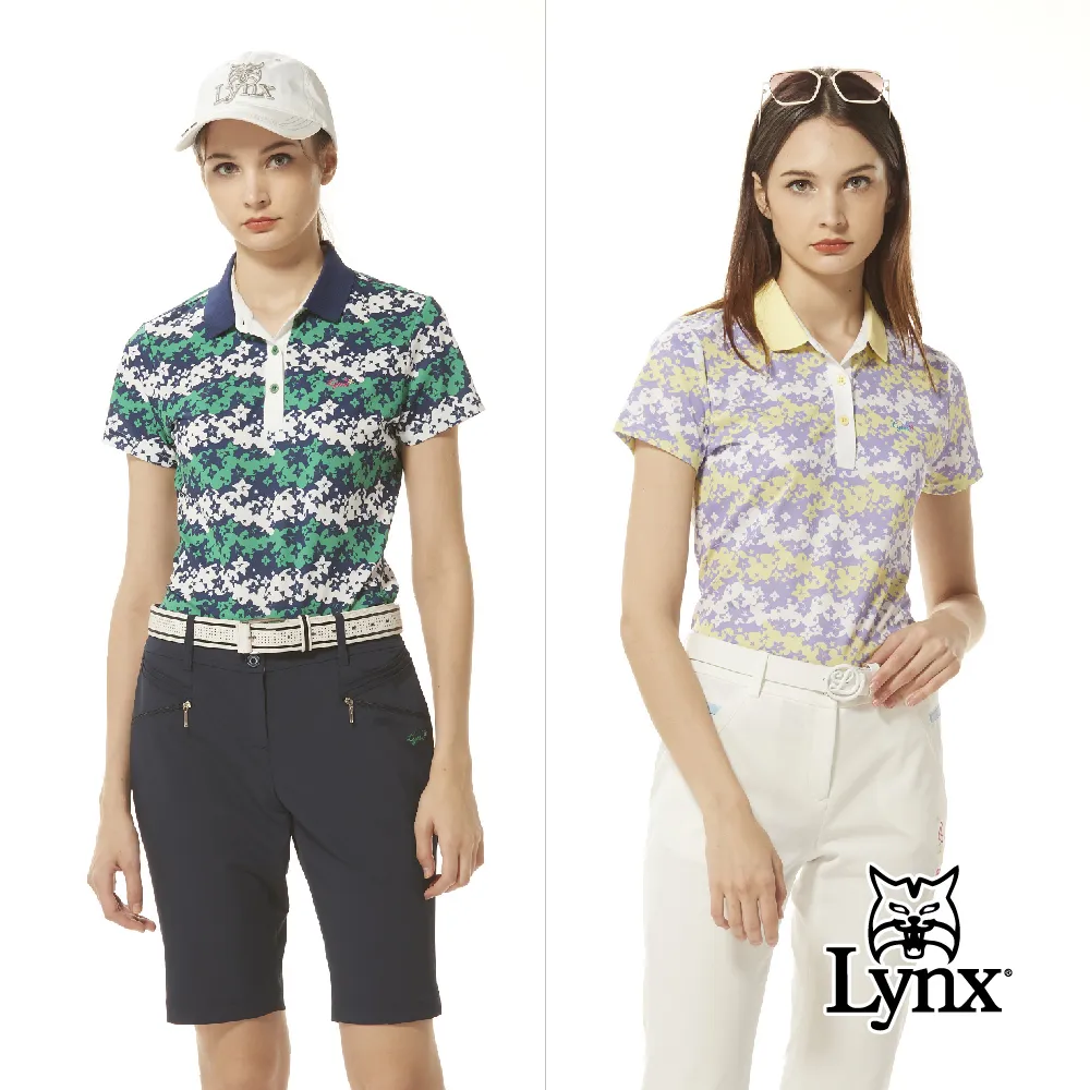 【Lynx Golf】女款吸排抗UV涼感小胸袋Lynx字樣印花短袖POLO衫/高爾夫球衫(二色) 歷史價格詳細信息