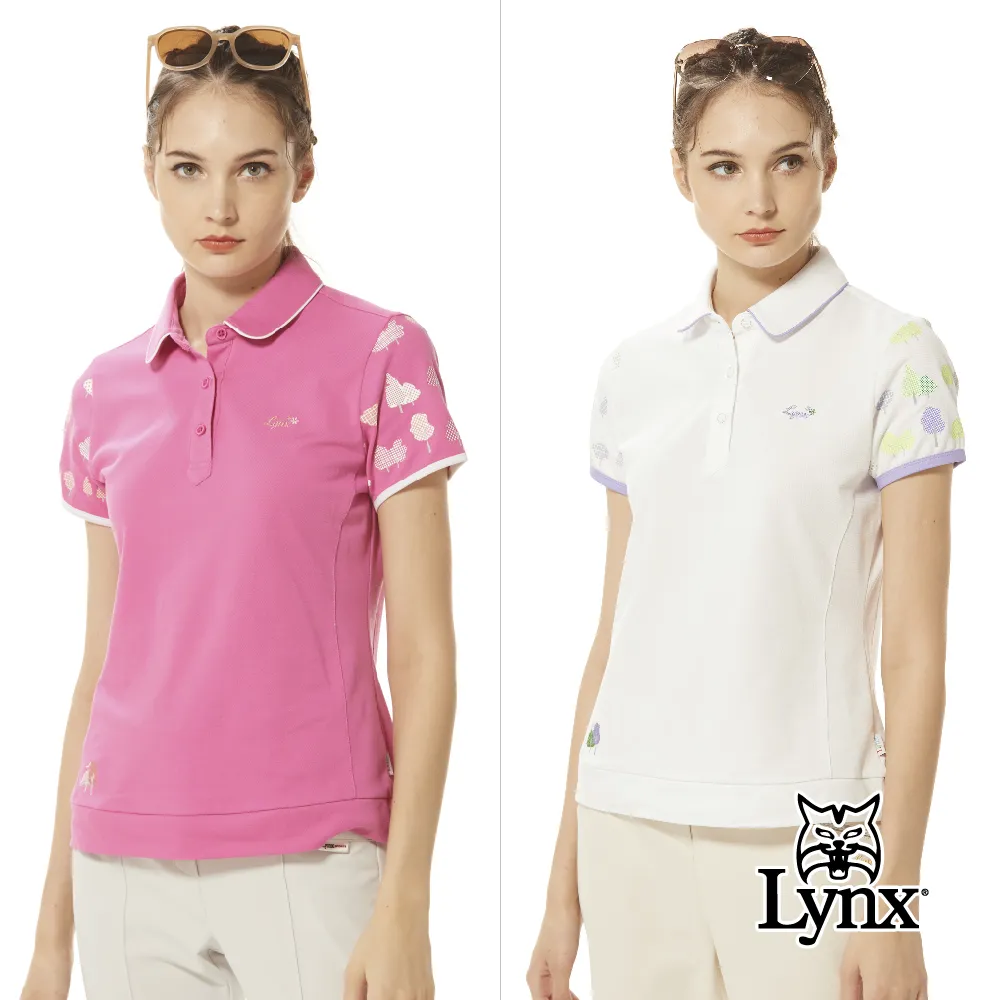 【Lynx Golf】女款吸溼排汗袖口袋設計蝴蝶結印花長袖立領POLO衫/高爾夫球衫(二色) 歷史價格詳細信息