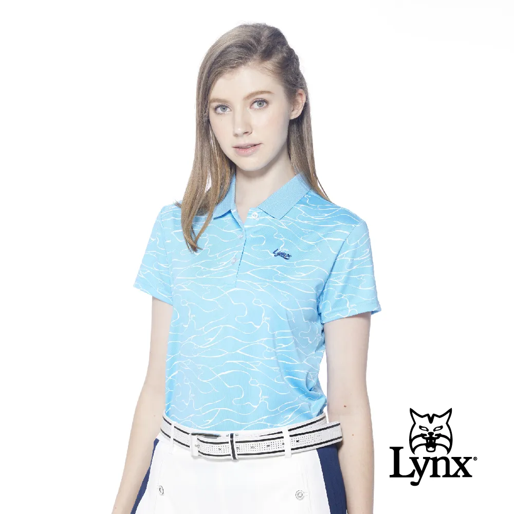 【Lynx Golf】女款吸溼排汗機能織帶剪接設計後背山貓沖孔配布造型無袖背心(二色) 歷史價格詳細信息