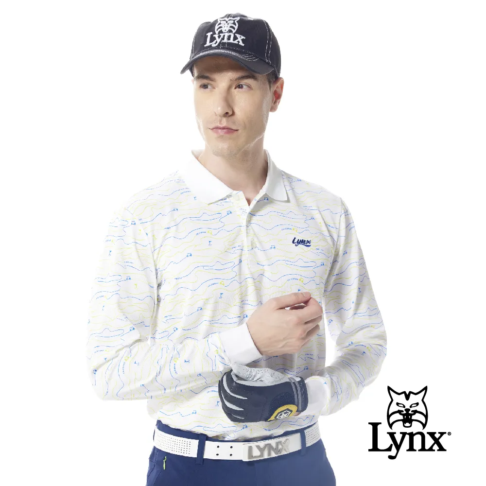 【Lynx Golf】男款吸濕排汗賽車方格旗設計山貓繡花短袖立領POLO衫(二色) 歷史價格詳細信息