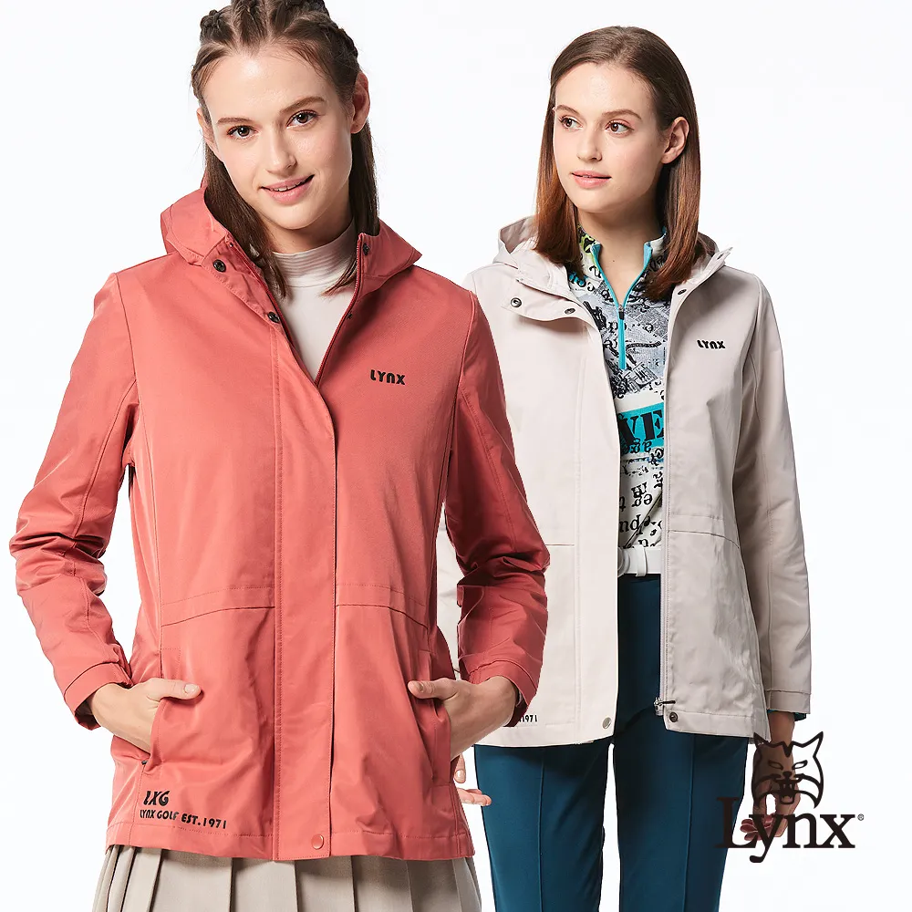 【Lynx Golf】女款舒適修身膠印造型左胸活片設計拉鍊口袋長袖可拆式連帽外套(二色) 歷史價格詳細信息