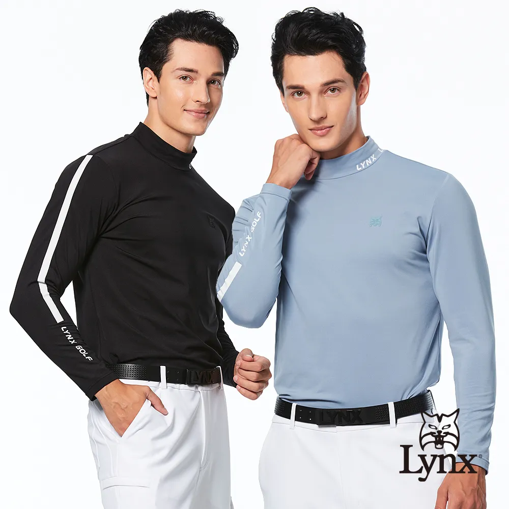 【Lynx Golf】男款合身版保暖抗靜電石墨烯材質袖口印花內搭式長袖POLO衫(二色) 歷史價格詳細信息