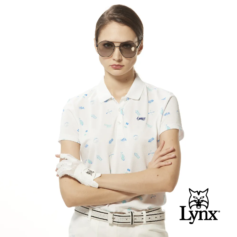 【Lynx Golf】女款吸濕排汗網眼材質滿版小愛心印花長袖POLO衫(二色) 歷史價格詳細信息
