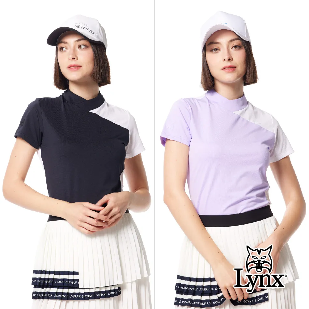 【Lynx Golf】女款合身版吸排機能優美緹花工藝袖口剪接羅紋造型山貓膠標短袖POLO衫/高爾夫球衫(二色) 歷史價格詳細信息