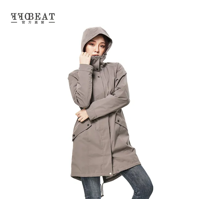 OFFBEAT 女款 連帽俐落長版防水外套 長板風雨衣/時尚機能-靛藍 歷史價格詳細信息