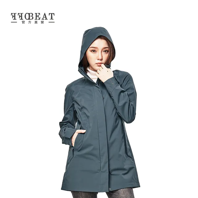 OFFBEAT 女款 防水透濕極簡風衣外套 長板風雨衣/輕量機能-湖水綠 歷史價格詳細信息