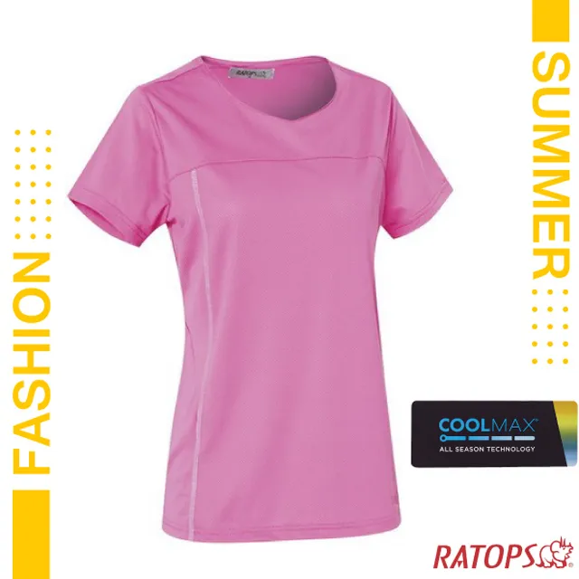 【瑞多仕-RATOPS】女款 竹纖維紗V領短袖排汗休閒衫 / DB7557 淺粉紅 歷史價格詳細信息
