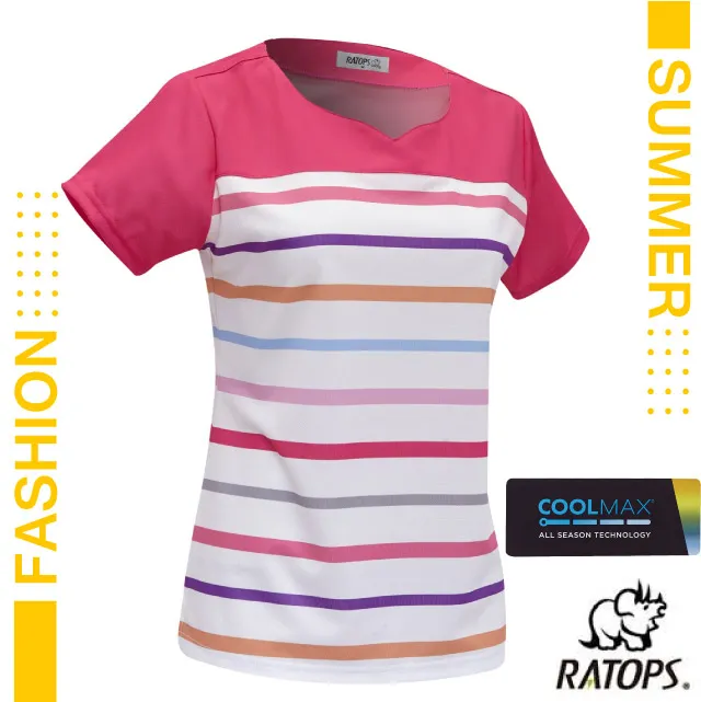 【瑞多仕-RATOPS】女款 竹纖維紗V領短袖排汗休閒衫 / DB7557 淺粉紅 歷史價格詳細信息