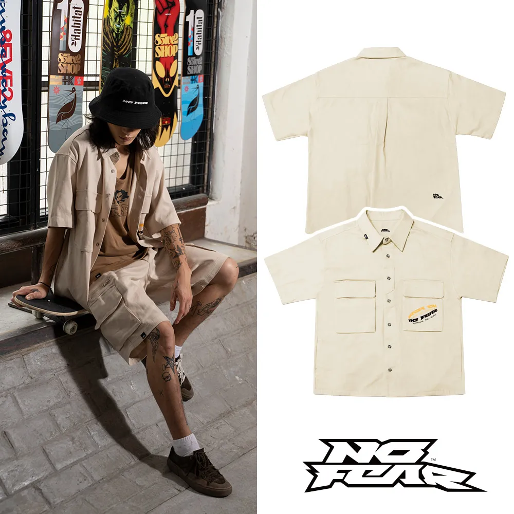 NO FEAR LIBER系列-多口袋厚磅工裝襯衫-黑色 NF016 歷史價格詳細信息