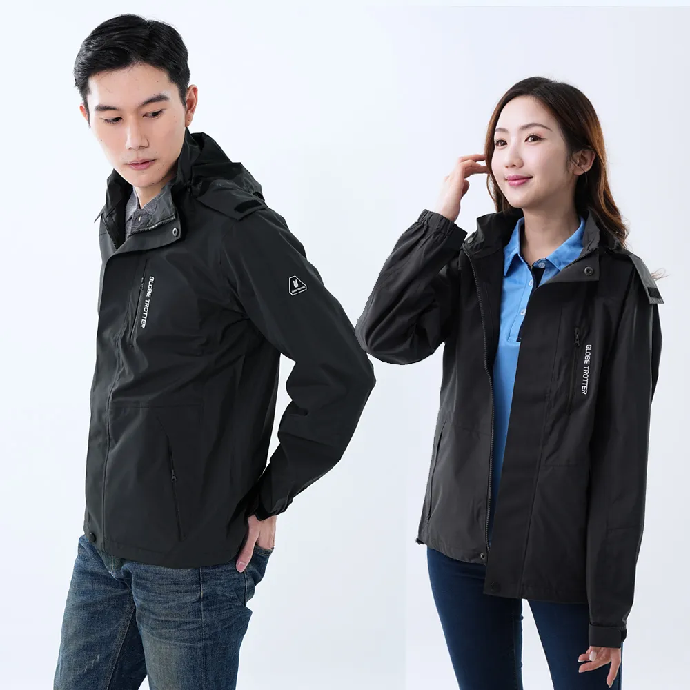 遊遍天下 中性款防水透氣防風防曬衝鋒機能連帽外套GJ13003石墨灰 歷史價格詳細信息