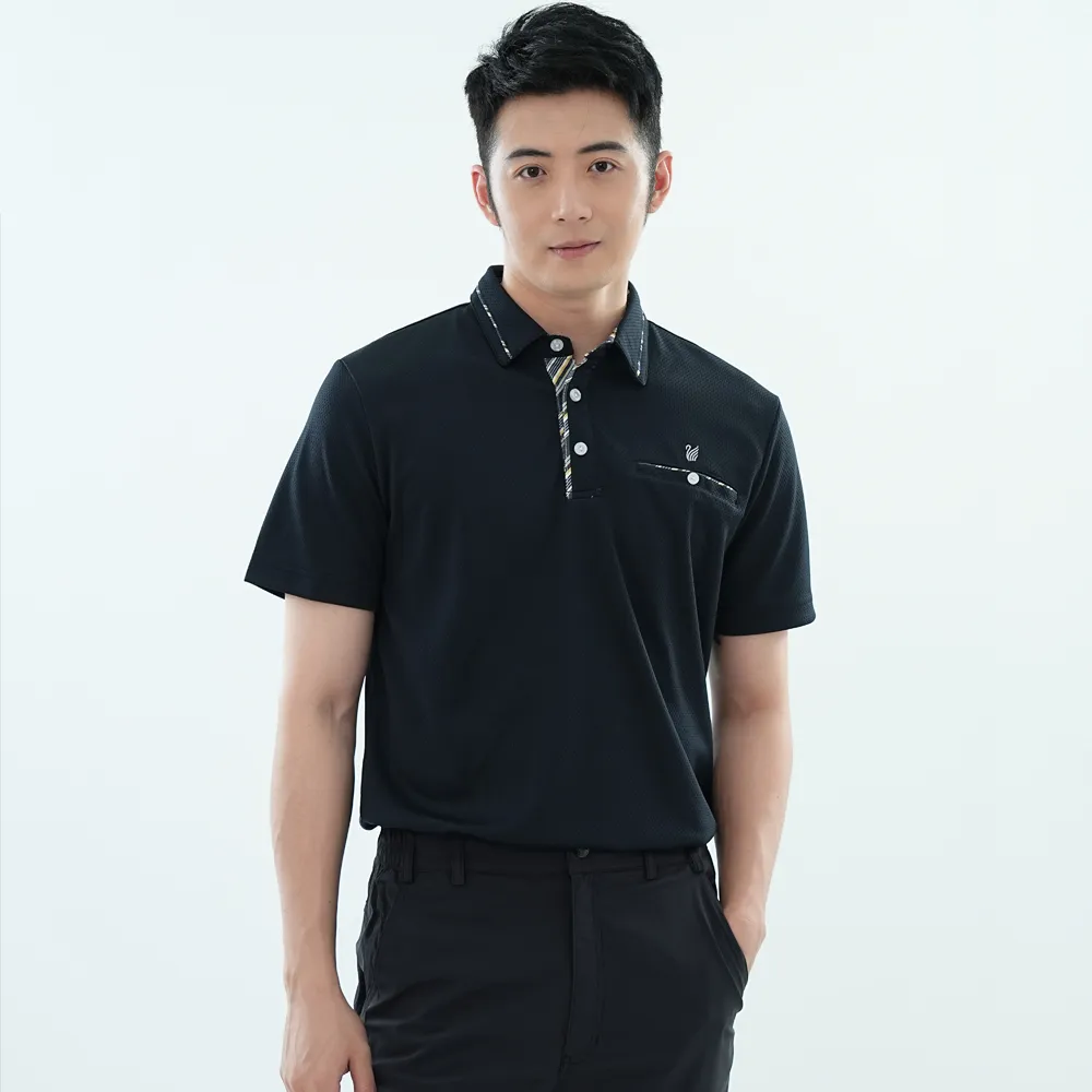 遊遍天下 男款格紋領抗UV吸濕排汗速乾短袖POLO衫GS1011藍色 歷史價格詳細信息