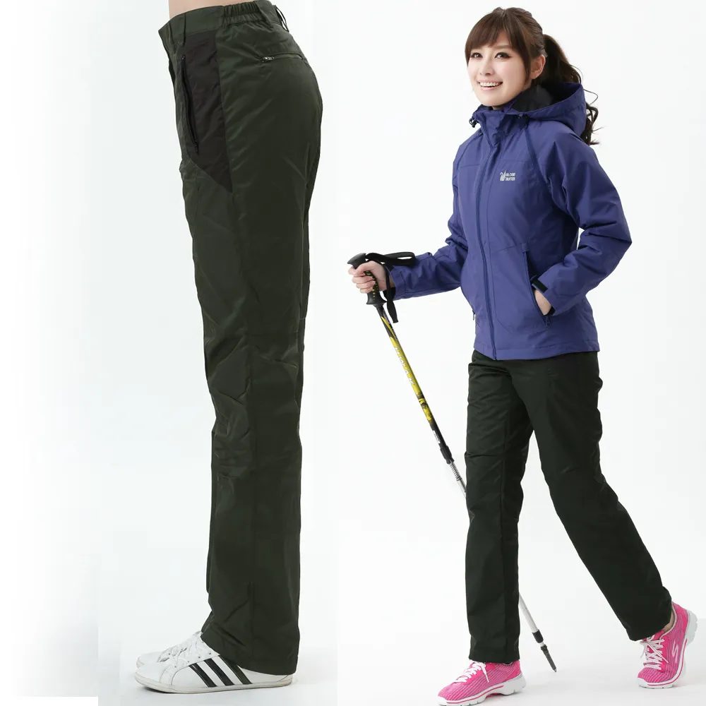 遊遍天下 女款顯瘦直筒防風防潑水禦寒刷毛長褲/ 防風雪褲 P105墨綠 歷史價格詳細信息