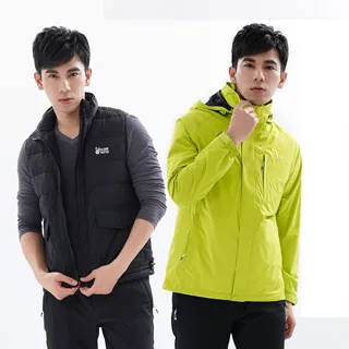 遊遍天下  男款二件式GlobeTex防水透濕+無縫90羽絨外套GJ25009丈青 歷史價格詳細信息