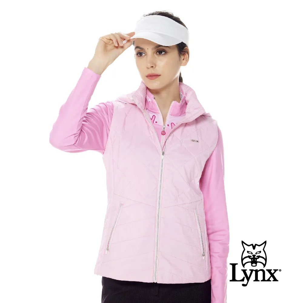 【Lynx Golf】女款保暖舒適鋪棉橫條紋造型帽緣出芽設計無袖可拆式連帽背心-粉紅色 歷史價格詳細信息
